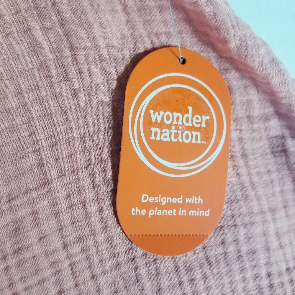 NWT WONDER NATION GIRLS XXL 18 ORANGISH PINKISH COLOR BOHO BLOUSE